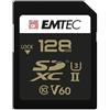 Emtec 128GB Scheda MicroSD Emtec SpeedIN UHS-II U3 V60 Ultra pro Nero/Dorato [ECMSD128GUHS2V60]