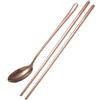 SYNYEY VIFER Set di 2 Bacchette e Cucchiaio Acciaio Inossidabile, 2 Pezzi, Posate Coreane con Cucchiai e Bacchette per Regalo Casa Cucina Ristorante, Rosa