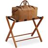Relaxdays Portavaligie Pieghevole, Legno, HLP 54,5 x 66 x 44 cm, Borsoni, Bagagli, Hotel, Camera, Reggivaligie, Naturale