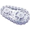 DMaos Fidget Spinner, Design a Forma di Catena di Bicicletta con Meccanismo a Ingranaggi, Gioco per le Dita dalla Meccanica Resistente in Metallo con Cuscinetti Lisci - Argento