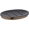 WENKO DIE BESSERE IDEE Brandol-Portasapone per Sapone, Ceramica, Nero, 10 x 1.5 x 12 cm