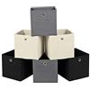 SONGMICS Scatola portaoggetti Pieghevole con Foro per Dita, 6 Pezzi | 30 x 30 x 30 cm, in Tessuto non tessuto, Nero Inchiostro, Collezione TINA RFB06GHM