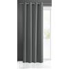 Eurofirany Rita Tenda Liscia Semplice Monocolore - 8 Occhielli Moderni, Camera da Letto, Soggiorno, Salone, cameretta dei Bambini, 1 Pezzo, Poliestere, Grafite, 140 x 250 cm