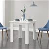 [en.casa] Tavolo da Pranzo con Piano Quadrato e Gambe a Forma di L 80 x 80 x 76cm Tavolo da Cucina in Design Moderno - Bianco