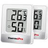 ThermoPro TP49-2 Piccolo Igrometro Digitale Termometro Interno Termometro Dell'atmosfera Monitor di Temperatura e Umidometro per il Comfort Home Office Termometro di Rettile, 2 Pezzi