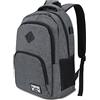 YAMTION - Zaino per laptop da 17,3 pollici (43,8 cm), impermeabile, con porta di ricarica USB, per università, tempo libero, affari, scuola, B6, grigio scuro