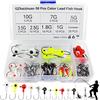 GZhaizhuan Set da 50 teste jig ami da pesca, ami da pesca con testa di piombo colorata con scatola per acqua dolce e salata, 1/1,8/2,5/3,5/5/7/10 g, con 20 attacchi da pesca