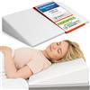 DYNMC you Cuscino a Cuneo per Letto e Divano, Sonno Rilassante, 90 cm - Qualità Premium, OEKO-TEX, Compatto Cuscino da Lettura Super Morbido in Bianco