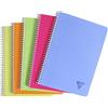 Clairefontaine 328146C Linicolor FRESH pacco da 5 Quaderni con Spirale, A4 21x29.7 cm, 180 Pagine a righe con Margini, Carta Bianca 90g, Copertina in Polipropilene Trasparente, Colori Assortiti