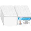 Vicloon Porta Badge, 30Pcs Custodie per Badge in Plastica, Portabadge di PVC Impermeabili, Trasparente Porta Tesserino Porta Badge Carta di Credito per Fiere Scuole Conferenze, Orizzontali