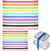 Keboyoe 20 Pcs Colorati Gomma Bande Planner Fasce Elastiche in Gomma Siliconica Larghi Elastici per Libri Elastici in Silicone per Libri,Imballaggi per Borse,Utensili da Cucina (Due Misure)