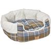 Ferplast Cuccetta per cani e gatti ETOILE 4, Divanetto per animali con cuscino, Scozzese, Soffice pelliccia ecologica, Lavabile, 60 x 50 x h 21 cm, Blu