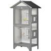 PawHut Gabbia per Uccelli da Esterno in Legno di Abete Resistente e Spaziosa per Uccelli con Accessori Inclusi 80.5x57x158.5cm Grigio Chiaro|Aosom