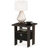 Furinno Andrey tavolino comodino con cassetto portaoggetti, Marrone Scuro/Nero