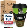 Morgenheld Tazza da Caffè da Asporto Monkey Reggae 380ml Porcellana Mug takeaway con tappo in silicone, senza BPA, Coffee-to-go Cup da Viaggio con coperchio, Perfetta per caffè tè e in movimento
