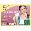 Exacompta - Cod. 10354E - 1 confezione da 50 Flashcards sotto pellicola + anello - bristol dots perforati - Formato A6 - Giallo