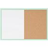 Bi-Office Lavagna Combinata, Lavagna Magnetica e Cancellabile a Secco, Cornice in Verde Pastello MDF, 80x60cm