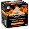 Helvet 32 Accendisigari in lana di legno per camino e poele a legno - Accensione semplificata: Brule 10 minuti Prodotto naturale 100% ecologico in legno e cera vegetale FSC