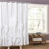 Lush Decor Serena Tenda da Doccia Increspata Floreale Vintage Chic Stile Fattoria Decorazione Bagno, Poliestere, Bianco, 72 x 72\