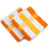 Gözze - Asciugamano a Righe New York, Set da 2 Pezzi, Morbido e Assorbente, 100% Cotone, 50 x 100 cm - Arancione/Bianco/Giallo