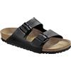 Birkenstock Arizona Bs Black Calzata Stretta Ciabatta Due Fibbie Nera