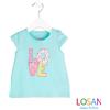 Losan - T-shirt Smanicata Baby Bimba Stampata Verde Acqua ULTIMA TAGLIA 3-6M 3-6m