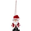 Dekohelden24 550113 - Set di 4 decorazioni natalizie in tessuto, motivo: Babbo Natale, 4 x 4 x 8 cm, colore: Rosso/Bianco
