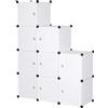 WOLTU DIY Armadio a Cubo Armadietto Guardaroba Pieghevoli Combinato Modulare Scarpiera Bianco per Stanzino e Ripostiglio