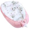 Totsy Baby Babynest bozzolo neonato 90 x 50 cm - Nido coccolone fatto a mano in cotone Elefante rosa sporco