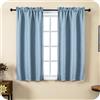 GIRASOLE HOME® Coppia Tende Semi Oscuranti Effetto Lino Trama Spigata Tenda Pesante per Interni 2 Pannelli con Tasca (Azzurro, 70x133cm)