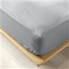 douceur d'intérieur, Lenzuolo con angoli elasticizzati (90 x 190 cm) Biolina Grigio, 100% Cotone Bio