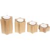 HESS SINCE 1990 Hess Holzspielzeug 40044 - Portacandele a Forma di Stella, Set di 4, in Legno, Naturale, Decorazione per Occasioni Speciali dai Monti Metalliferi