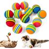 TIESOME Giocattolo a sfera per gatti arcobaleno, 12 pezzi grandi palline per gatti per interni Palla per Gatti in Schiuma giocattolo interattivo per gatti Giocattoli Interattivi per Gatti 3 5 cm