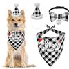 EKKONG Accessori Natale Cane, Cappello Natale Papillon Triangolo Bandana Costume Natale Cane Lavabile Riutilizzabile per Cani di Piccola e Media Taglia (Nero)