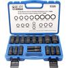 CCLIFE Set Bussole a Impatto, Bussole a Impulsi Profondo da 1/2 Prese Metriche Esagonale 10-32 mm, 16 Pezzi