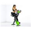 ECO-DE ECODE Cyclette pieghevole da allenamento Slim Bike con Tenditori elastici, Bici da Fitness Stazionaria compatta, LCD