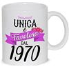 thedifferent Tazza Colazione Latte thè Mug Relax con grafica - Unica e favolosa dal 1970 anno di nascita - idea regalo Compleanno Natale Mamma Amica Sorella Nonna Zia