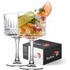 GOSOYO Set di 2 Bicchieri Coupé Vintage, (500ml/17oz) Champagne, Martini, Bicchieri da Cocktail, Bicchieri Aperol Spritz, Bicchieri da Vino Quadrati Grandi, Bicchieri da Vino, Ciotole in vetro