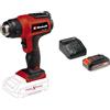 Einhell Pistola ad Aria Calda a Batteria Te-Ha 18 Li-Solo Power X-Change (Ioni di Litio, 18 V, 2 Livelli di Temperatura 350°/550°, Inclusi Diversi Bocchetta) + 2,5 Ah Power X-Change Batteria