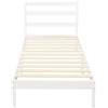 Amazon Basics Struttura per letto, piattaforma in legno di pino massiccio, con testiera a coste, moderna, facile da montare, per bambini, singola, Bianco, 90 x 190 x 88 cm