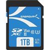 SABRENT Scheda SD 1TB v60, SDXC Card UHS-II, Memoria SD U3, Memory card con lettura fino a 270MB/S, per fotografi professionisti, video maker, vloggers per video in 8K, Full HD (SD-TL60-1TB)