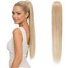 CAISHA 55cm Coda Capelli Nina Con Coulisse Capelli Extensions Finta Per Donna Posticcio Per Capelli Liscio Biondo Mix PH520