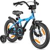 PROMETHEUS BICYCLES Bicicletta Bambini 5-7 Anni Bici per Bambina Bambino 16 Pollici Bimba con rotelle e Freno contropedale Blu Nero
