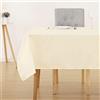 Deconovo Tovaglia Impermeabile per Cucina Tinta Unita per Tavoli Rotondi e Rettangolare in Tessuto Oxford 1 Pezzo per Confezione per Sala da Pranzo 130x130 CM Beige