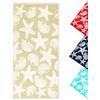 ZOLLNER Telo mare - asciugamano da spiaggia morbido e assorbente in 90x180 cm - lavabile a 60°C - cotone - Beige - design marittimo con stelle e conchiglie - certificato OEKO TEX (R)