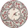 CERAMICHE CALTAGIRONE Orologio Tondo Ceramica Siciliana Caltagirone bordeaux 37 cm