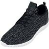 Urban Classics Adulto Unisex Lavorato a Maglia Luminoso Runner Scarpa Sneakers - Nero/Grigio/Bianco, 37 EU