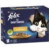 Purina Felix le Ghiottonerie Le Varietà in Gelatina Multipack - 12 bustine: 3x Platessa - 3x Tonno - 3x Coniglio - 3x Agnello Cibo umido per gatti