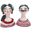 CERAMICHE CALTAGIRONE Statuette in ceramica siciliana Caltagirone Donna-Uomo H. 20 cm