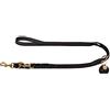 HUNTER Sansibar SOLID - Guinzaglio regolabile per cani, in pelle intrecciata, resistente, elegante, 2 x 200 cm, colore: Nero